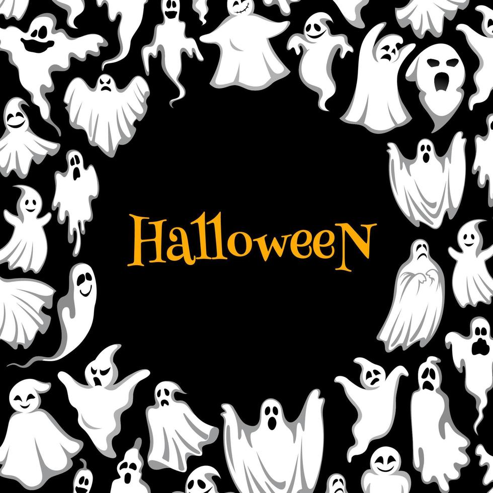 affiche de fantôme d'horreur d'halloween pour la conception de vacances vecteur