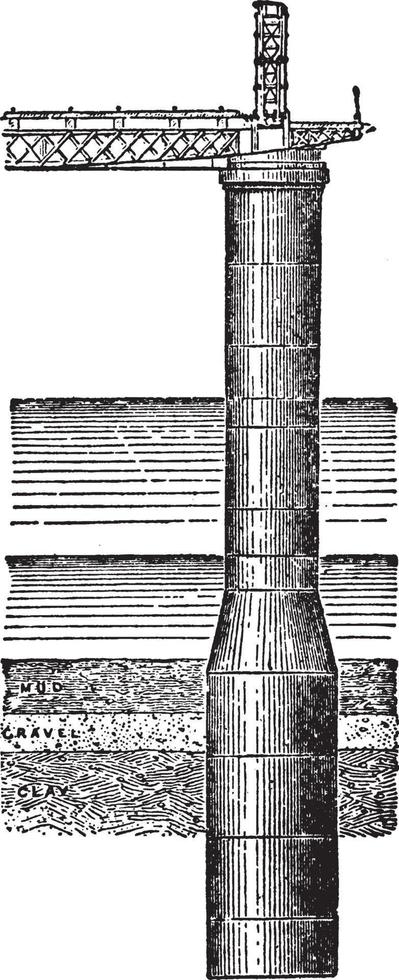 pont croisé, illustration vintage. vecteur