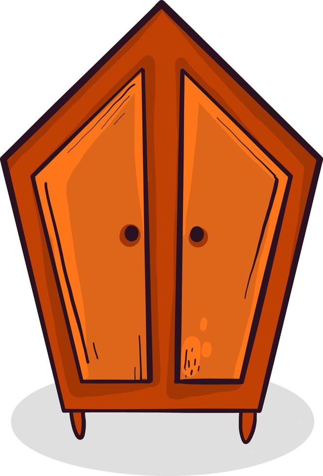 Armoire orange, illustration, vecteur sur fond blanc.