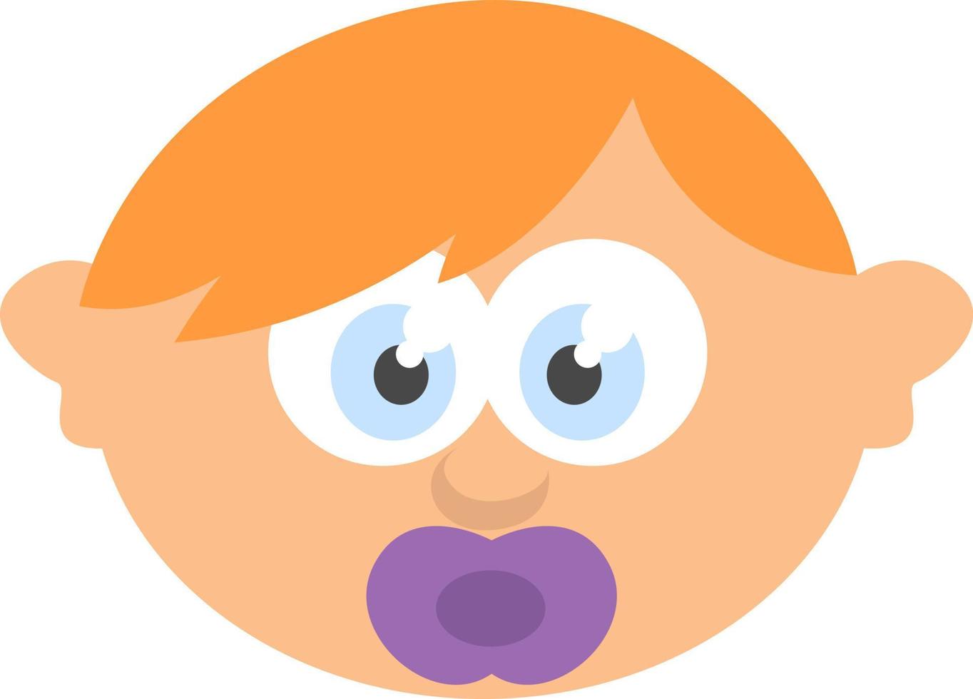 bébé aux cheveux orange avec des yeux bleu vif, illustration, sur fond blanc. vecteur