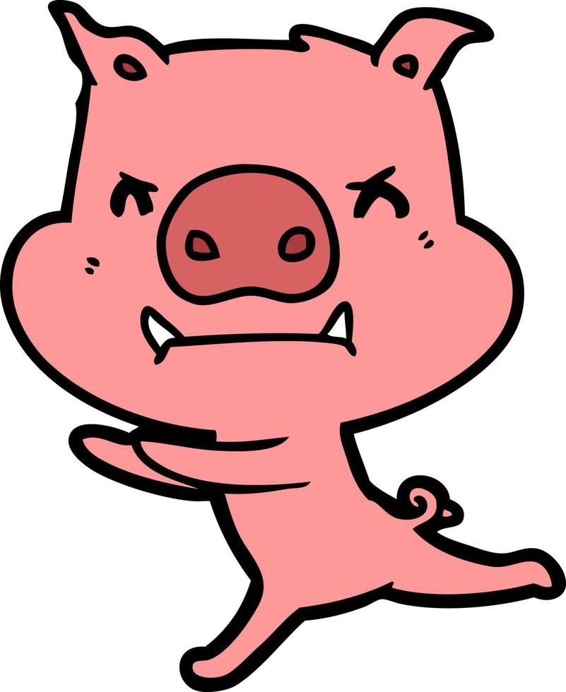 personnage de cochon de vecteur en style cartoon