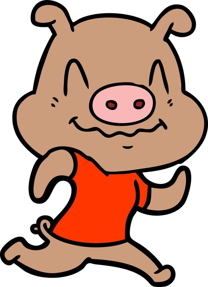 personnage de cochon de vecteur en style cartoon