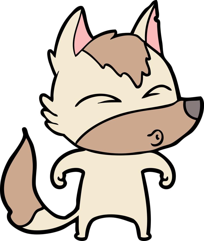 personnage de loup de vecteur en style cartoon