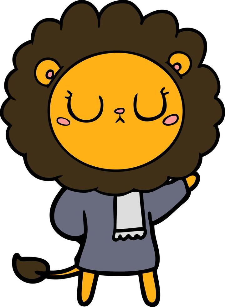 personnage de lion de vecteur en style cartoon