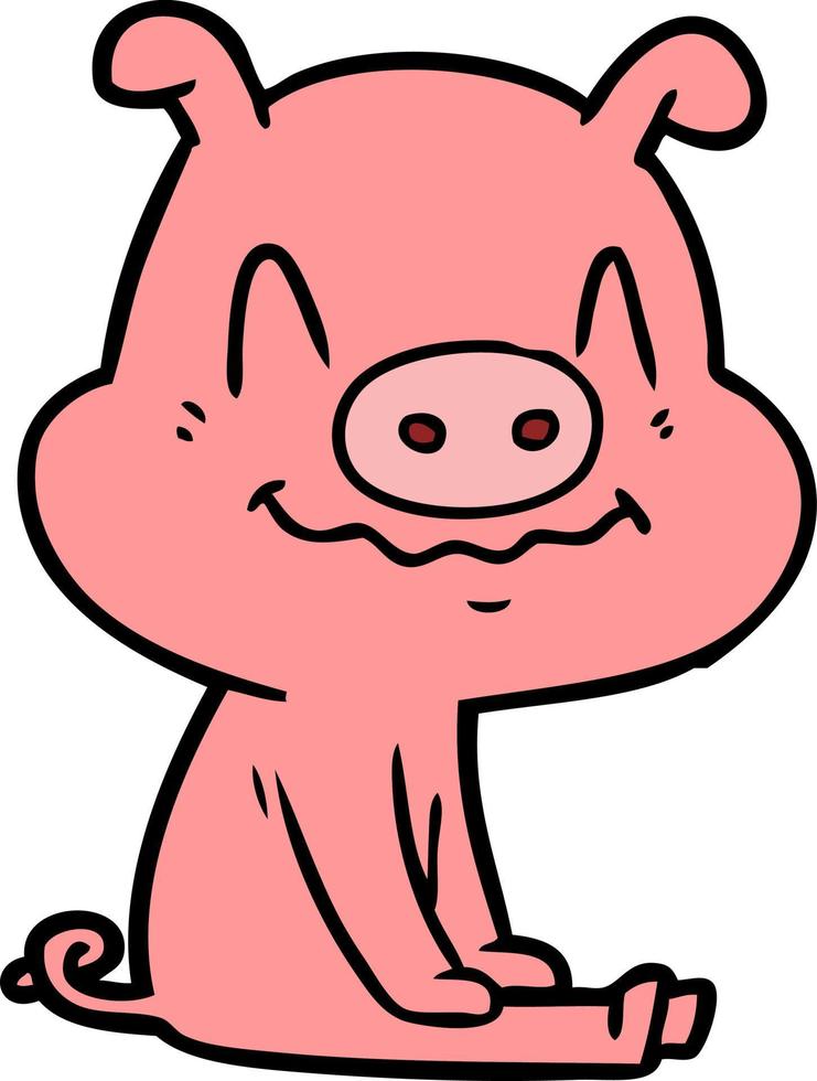 personnage de cochon de vecteur en style cartoon