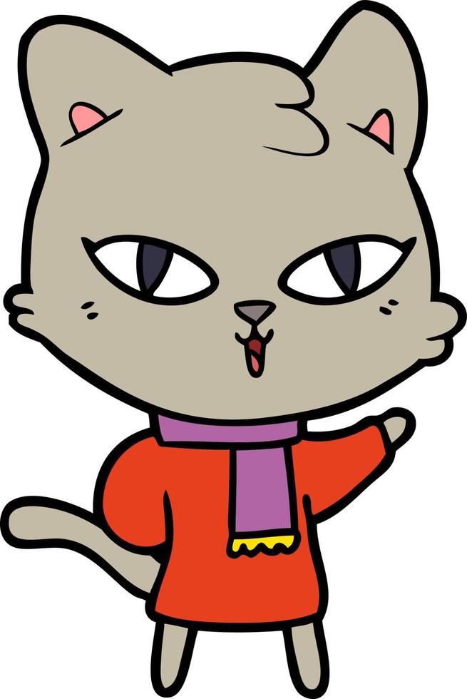 personnage de chat de vecteur en style cartoon