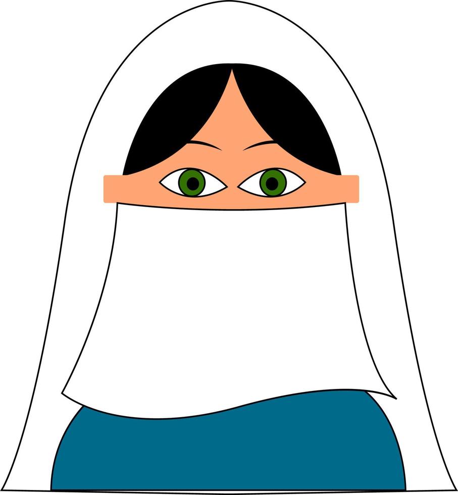 femme musulmane, illustration, vecteur sur fond blanc.