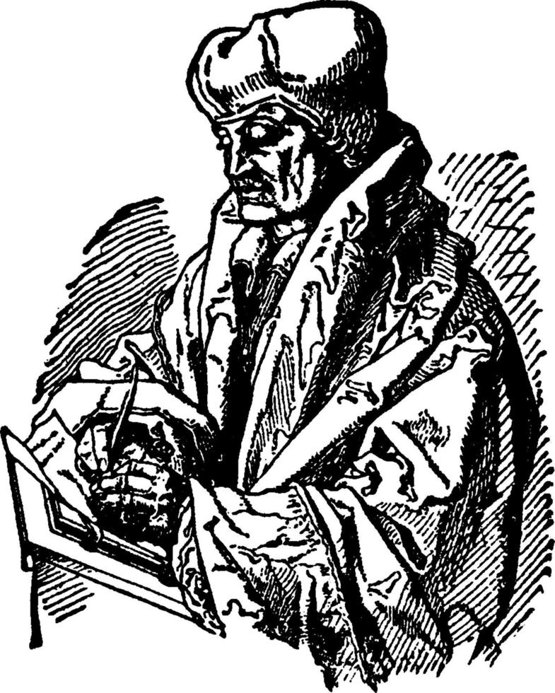 desiderius erasmus, illustration vintage vecteur