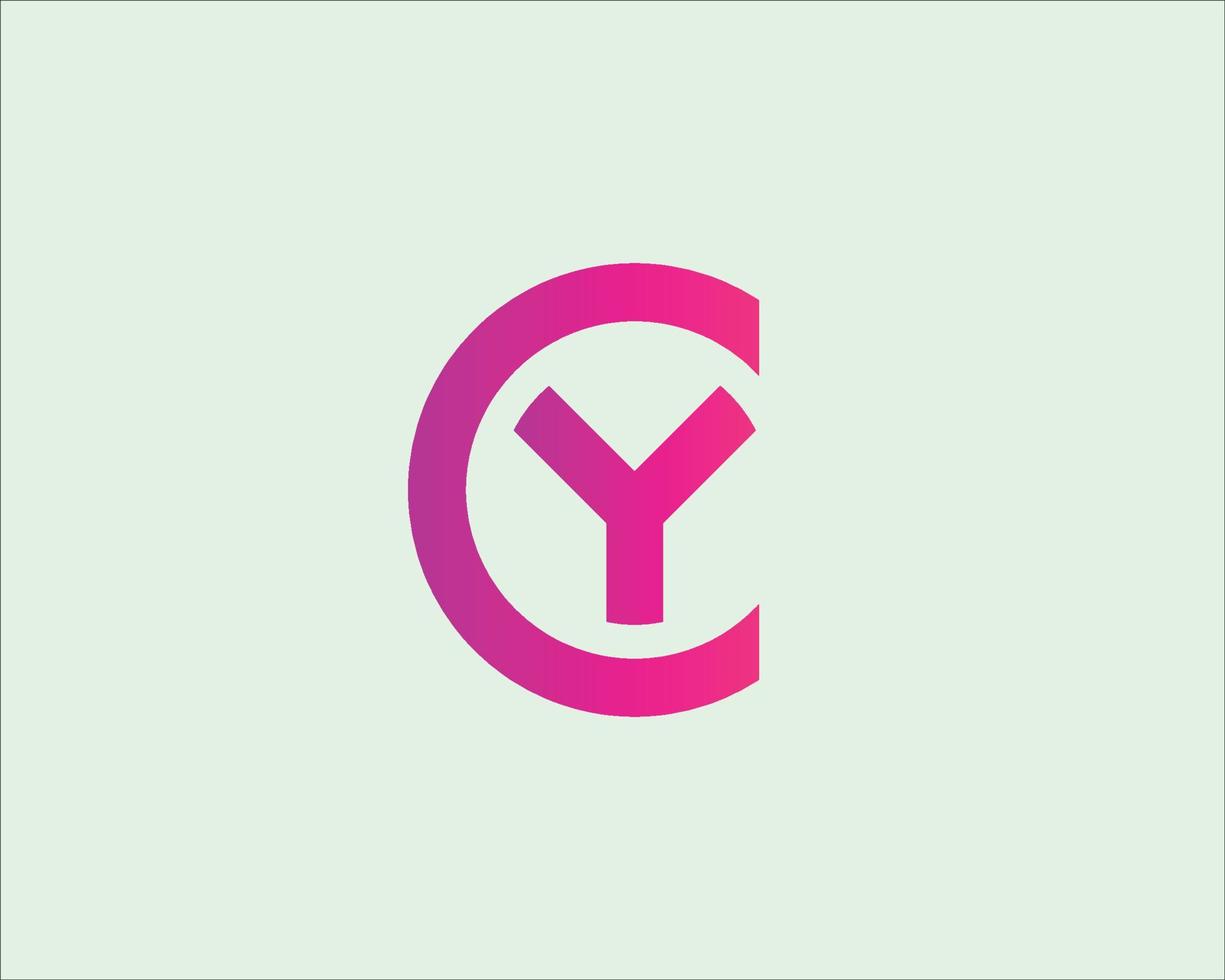 modèle de vecteur de conception de logo cy yc