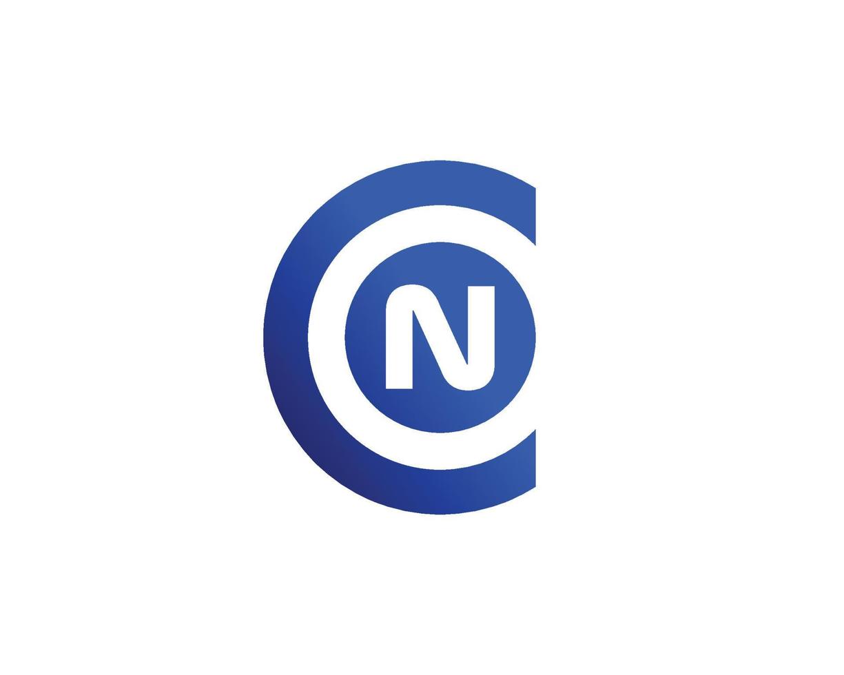 modèle vectoriel de conception de logo cn nc