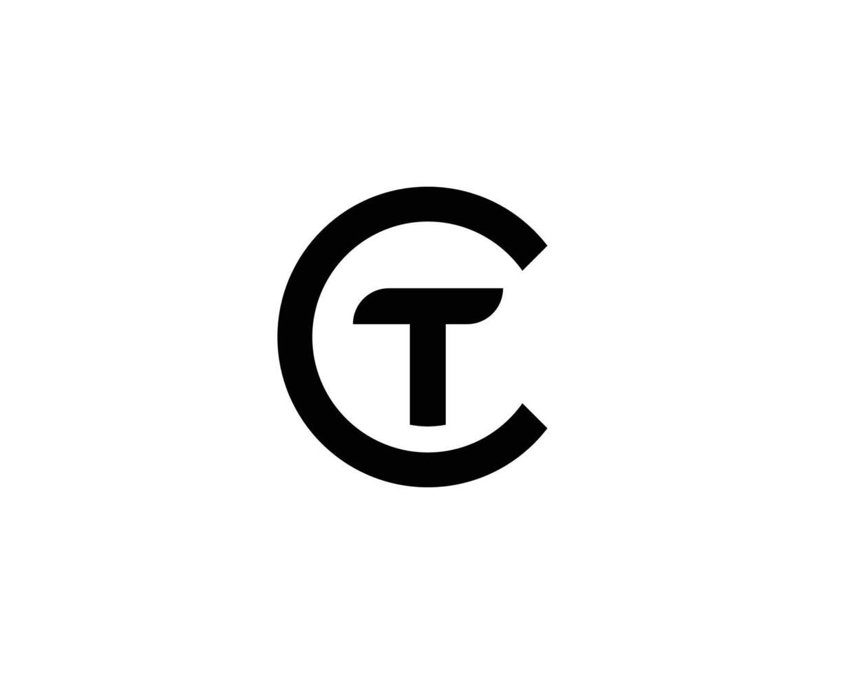 modèle de vecteur de conception de logo ct tc