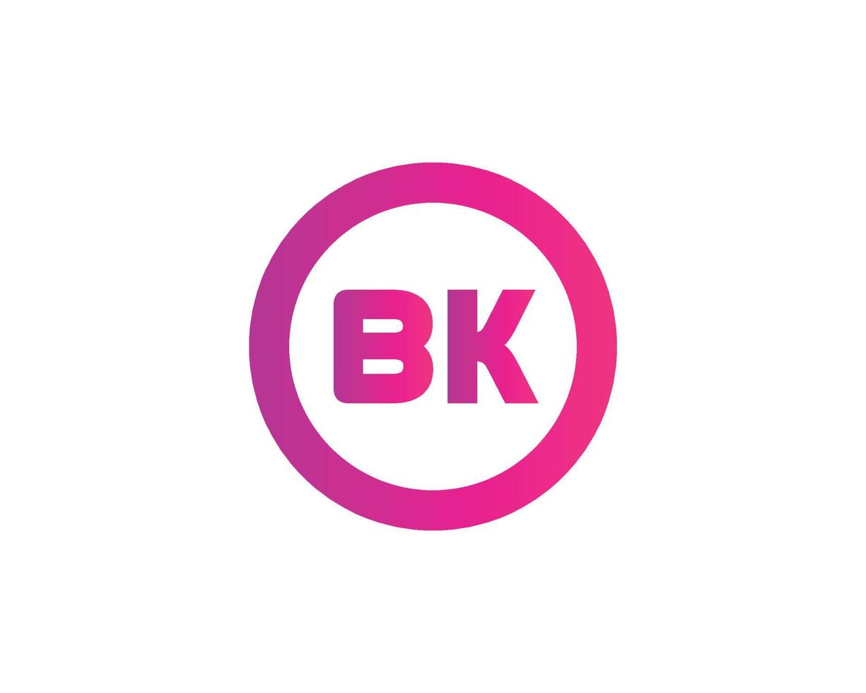 modèle de vecteur de conception de logo bk kb