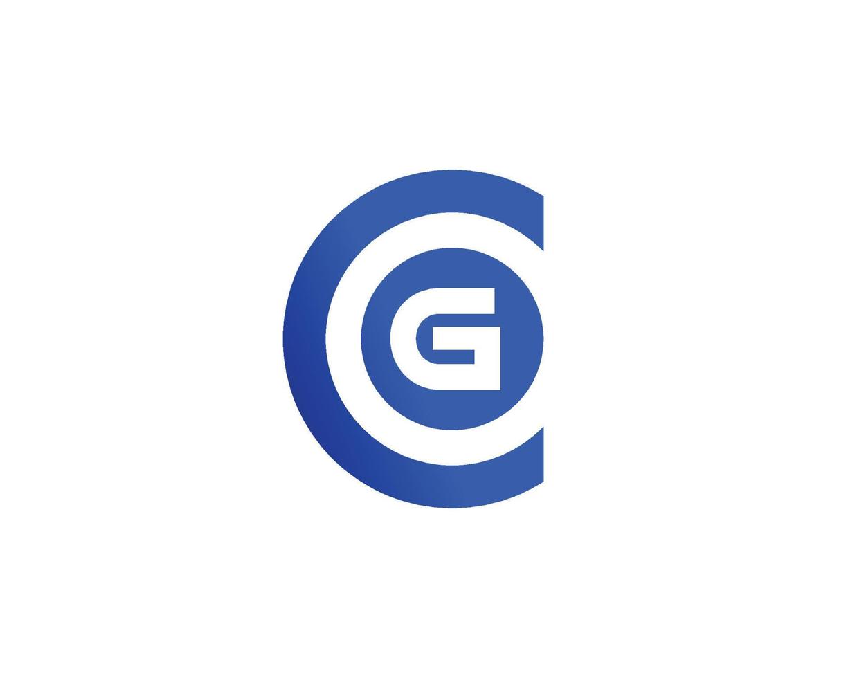 modèle vectoriel de conception de logo cg gc