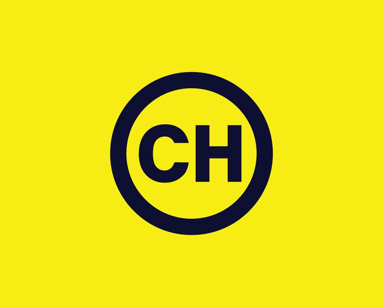 modèle de vecteur de conception de logo ch hc