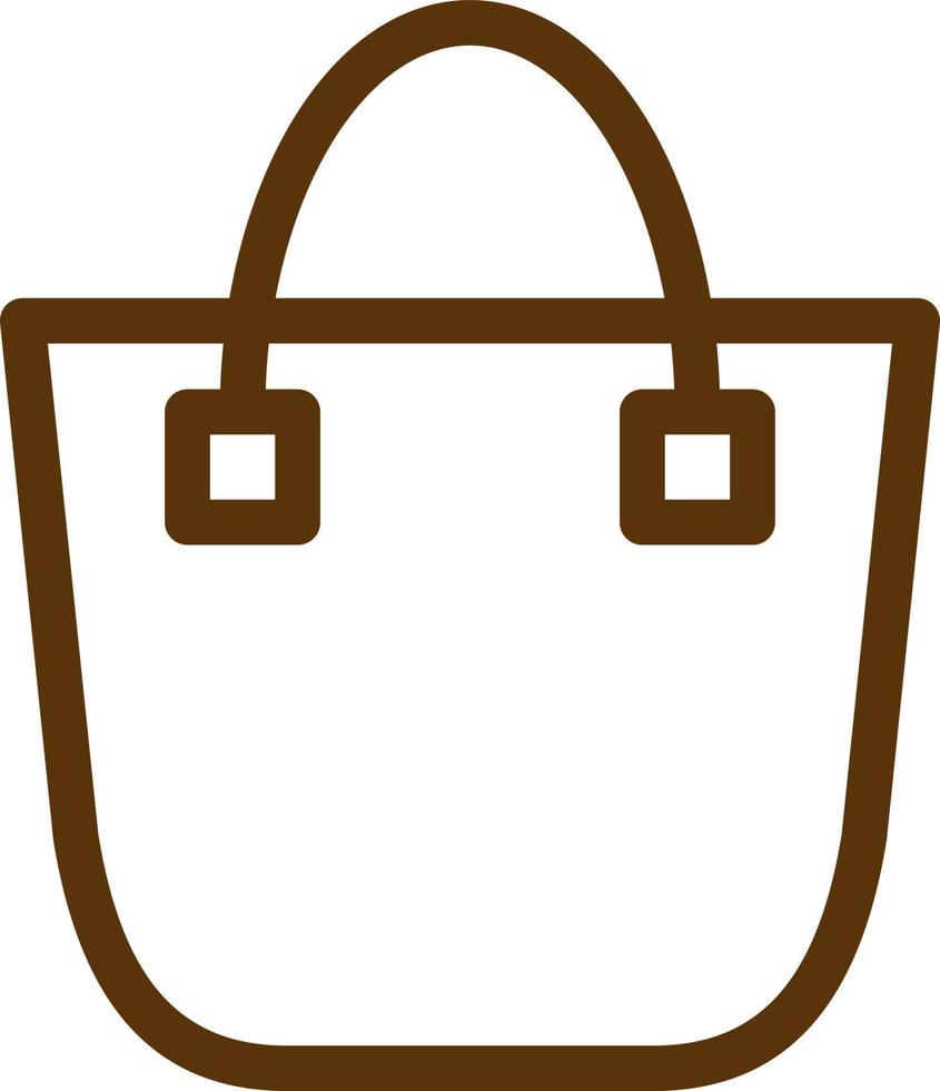sac de femme marron simple, illustration, vecteur sur fond blanc.