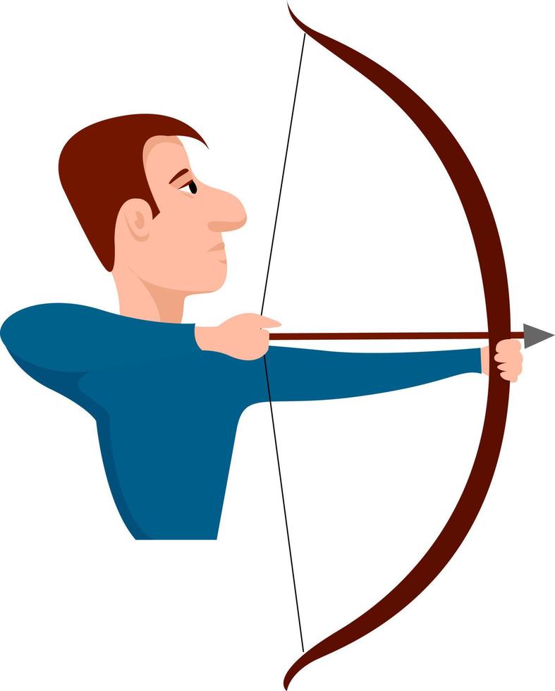 archer, illustration, vecteur sur fond blanc.