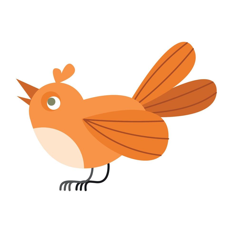 joli oiseau orange vecteur
