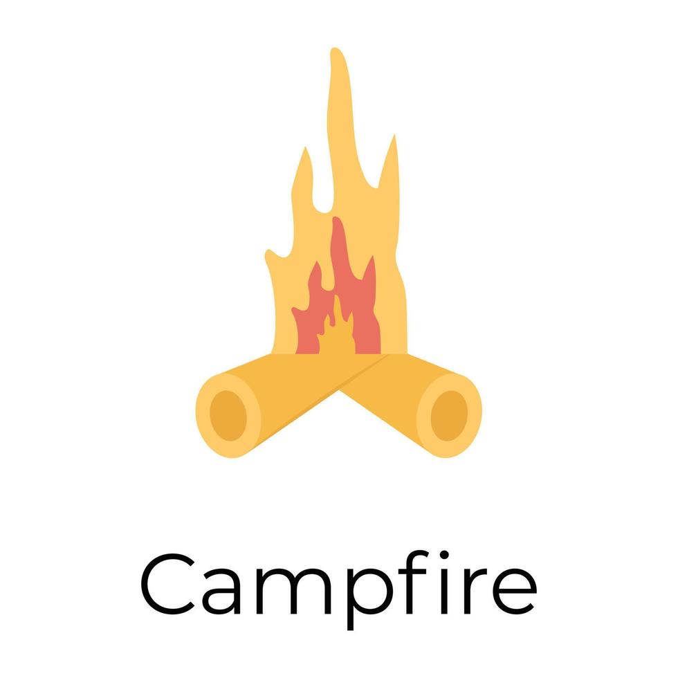 concepts de feu de camp à la mode vecteur