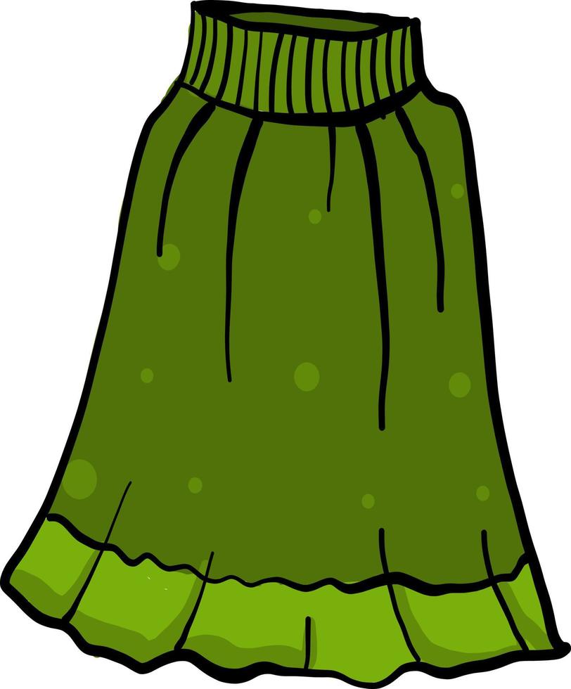 jupe verte, illustration, vecteur sur fond blanc