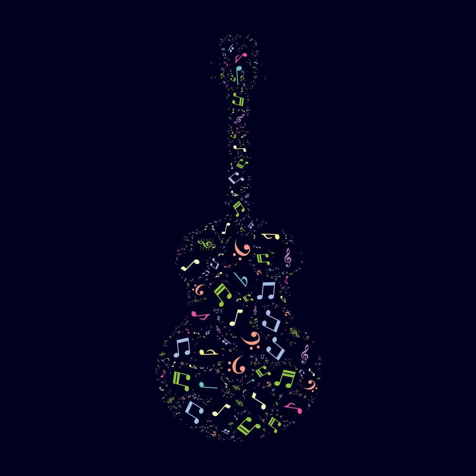 illustration vectorielle de guitare art design vecteur