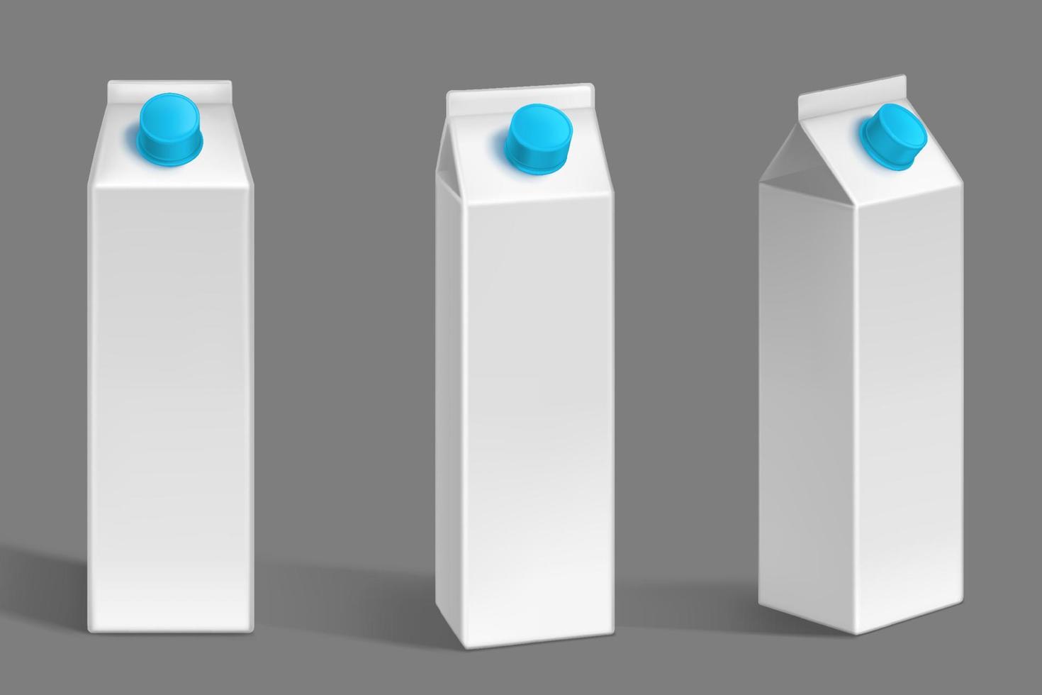 maquette d'emballage de lait ou de jus, boîte en carton blanc vecteur