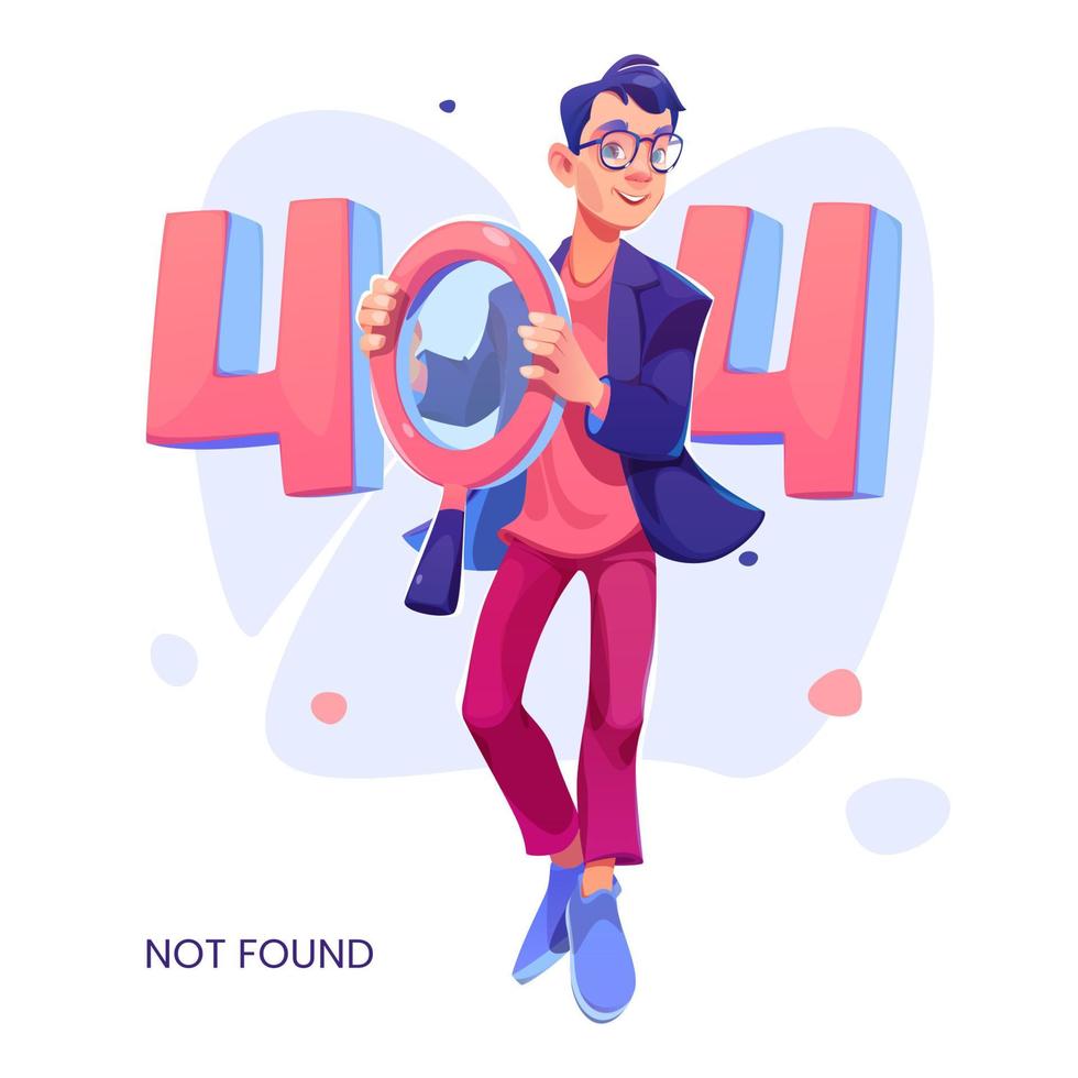 erreur 404 page introuvable concept avec cartoon man vecteur