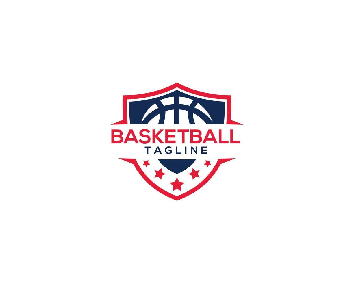 illustration de modèle de vecteur d'emblème de conception de logo de club de basket-ball.