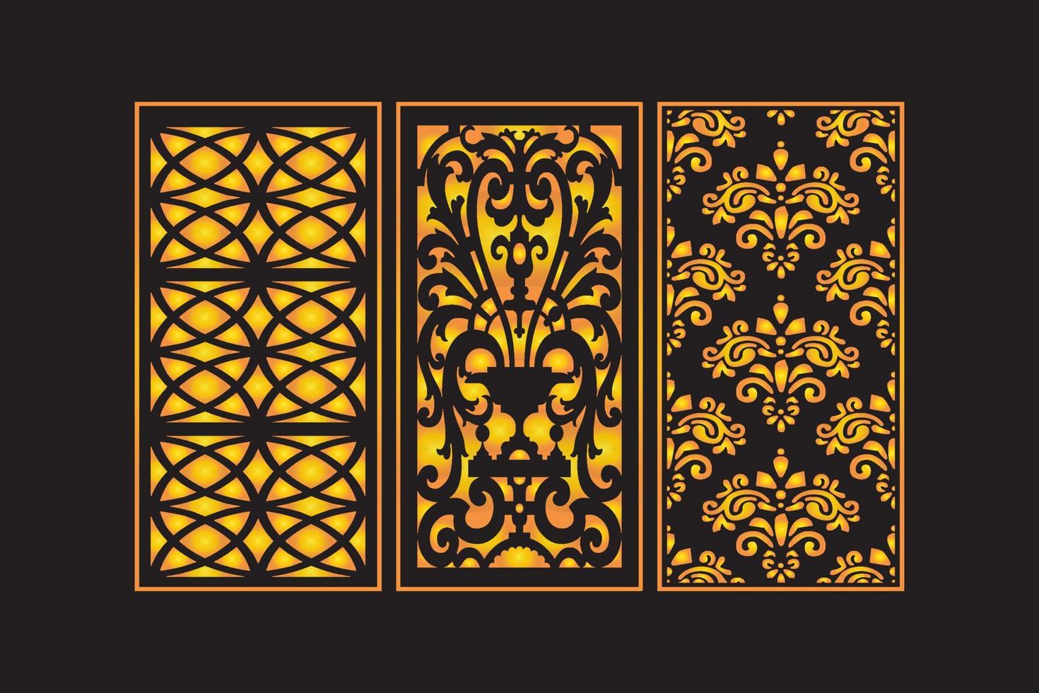 modèle de panneaux décoratifs islamiques découpés au laser avec laser floral géométrique abstrait vecteur