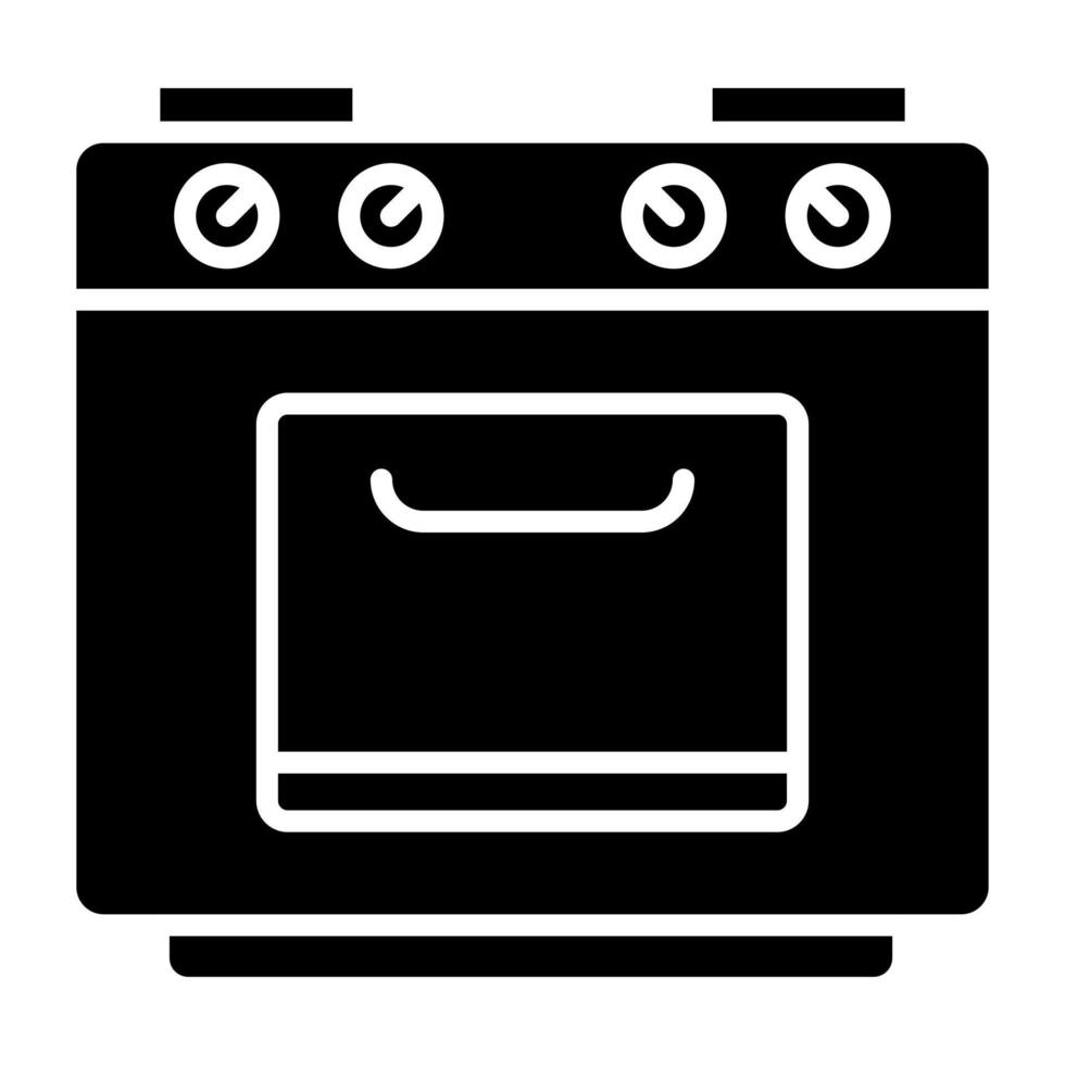 style d'icône de cuisinière à gaz vecteur