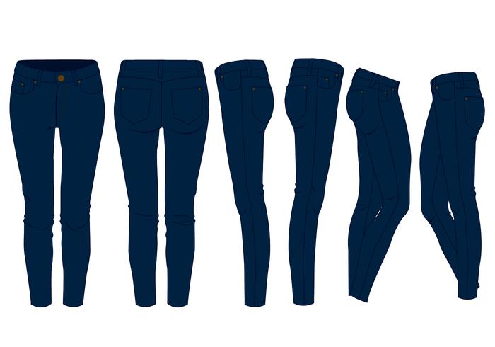 Filles Blue Jeans vecteur