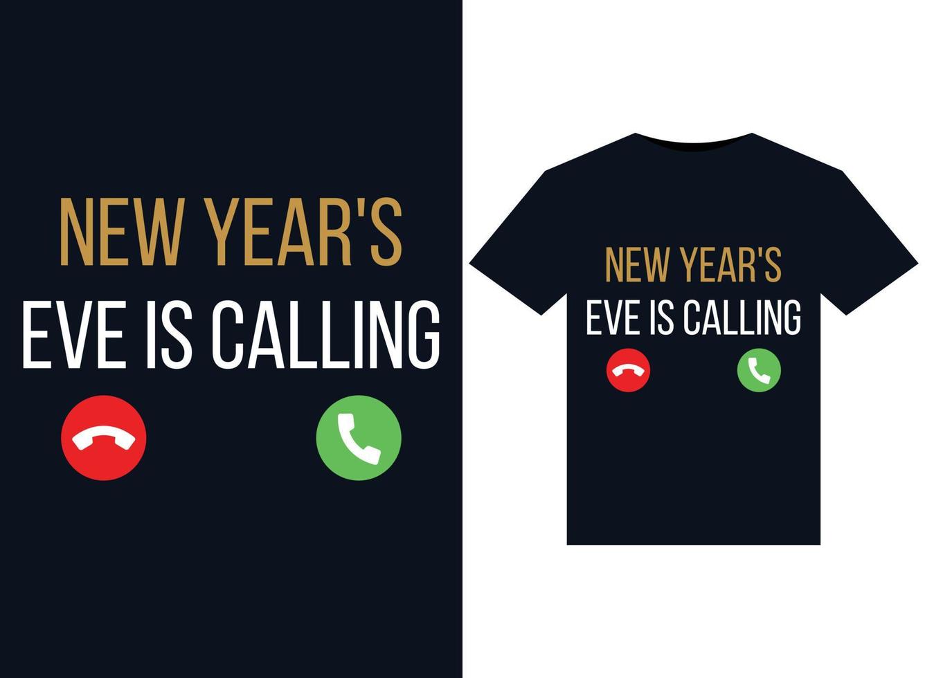 le réveillon du nouvel an appelle des illustrations pour la conception de t-shirts prêts à imprimer vecteur