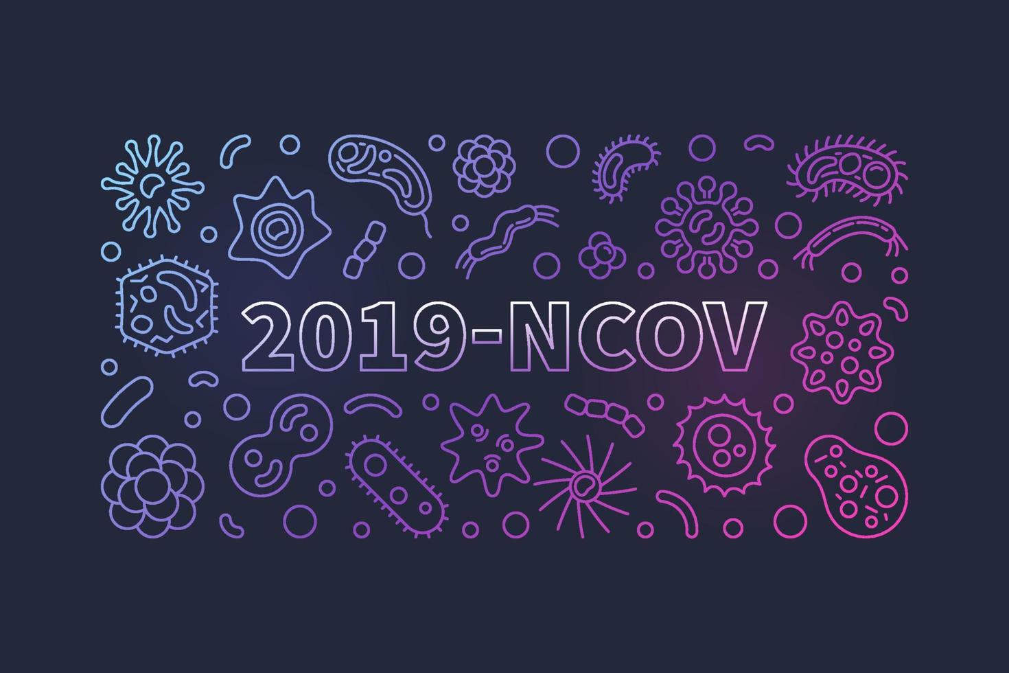 2019-ncov vector concept bannière colorée linéaire ou illustration