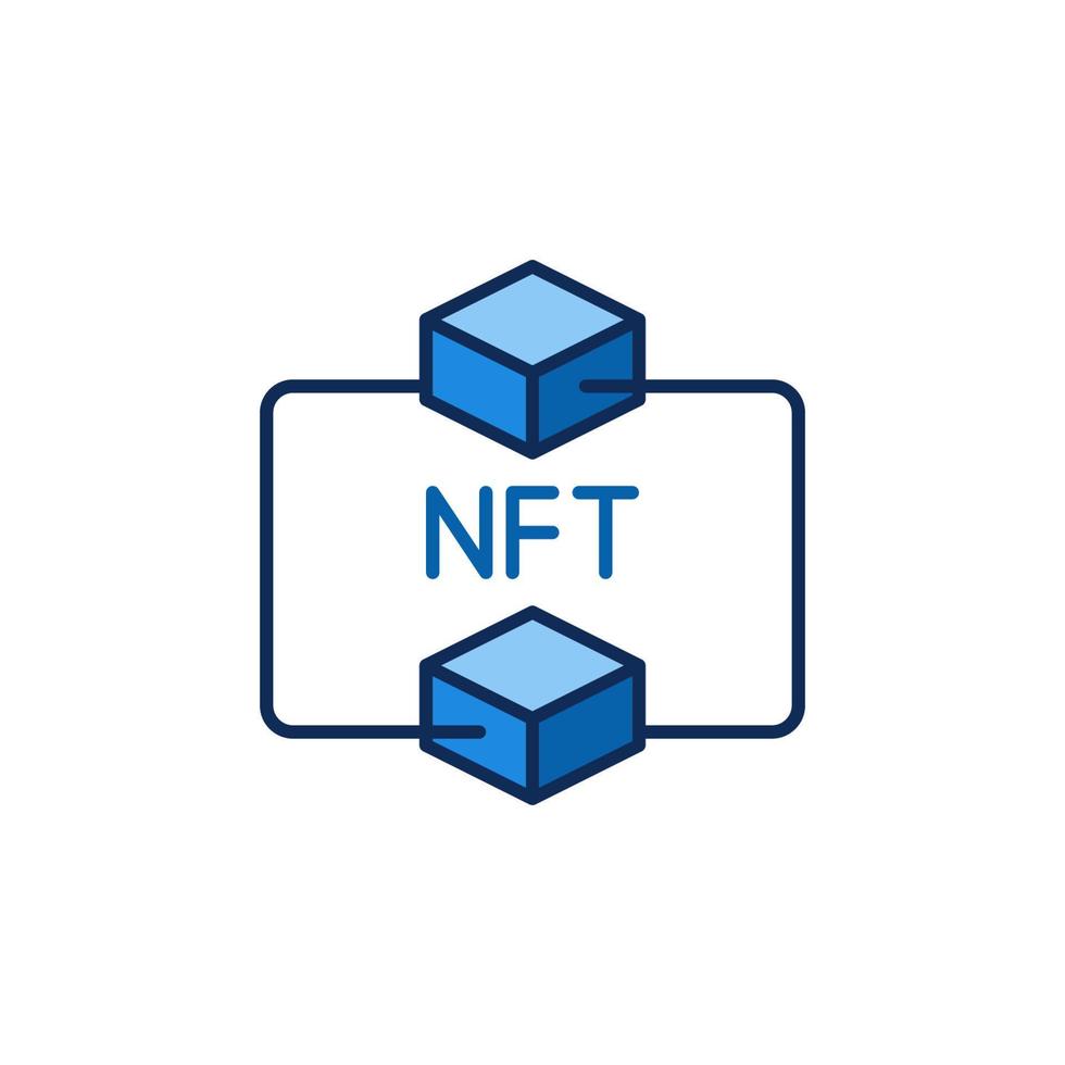 deux blocs de blockchain avec icône colorée de concept de vecteur nft