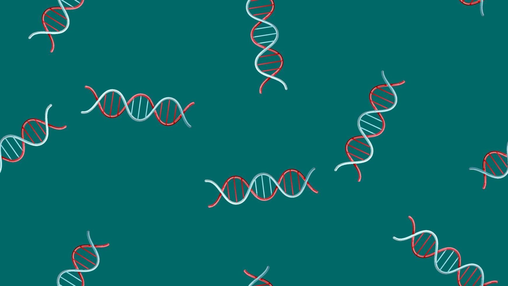 modèle harmonieux sans fin d'objets médicaux scientifiques médicaux spirales de molécules d'adn sur fond vert. illustration vectorielle vecteur