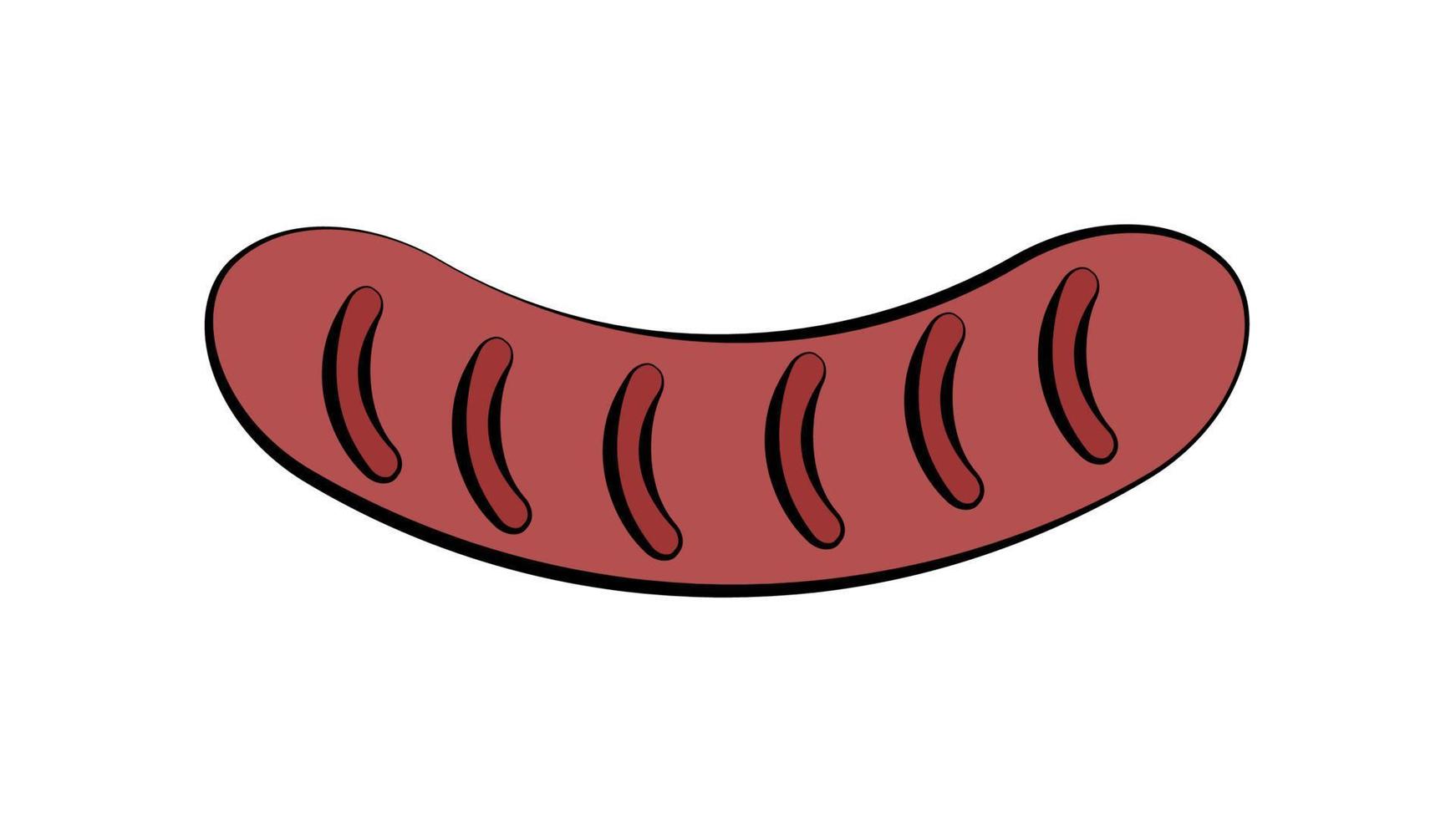 vecteur d'icône de saucisse de la collection de collection de gastronomie. fine ligne saucisse contour icône illustration vectorielle