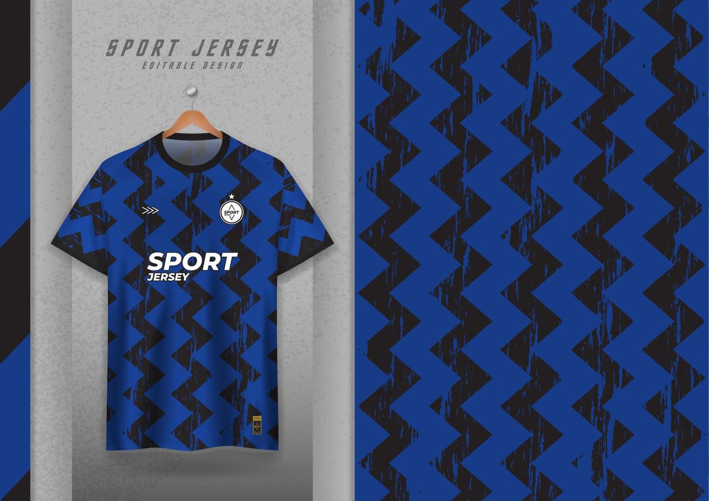 conception de motifs en tissu pour t-shirts de sport, maillots de football, maillots de course, maillots, maillots d'entraînement. rayures bleues en zigzag vecteur