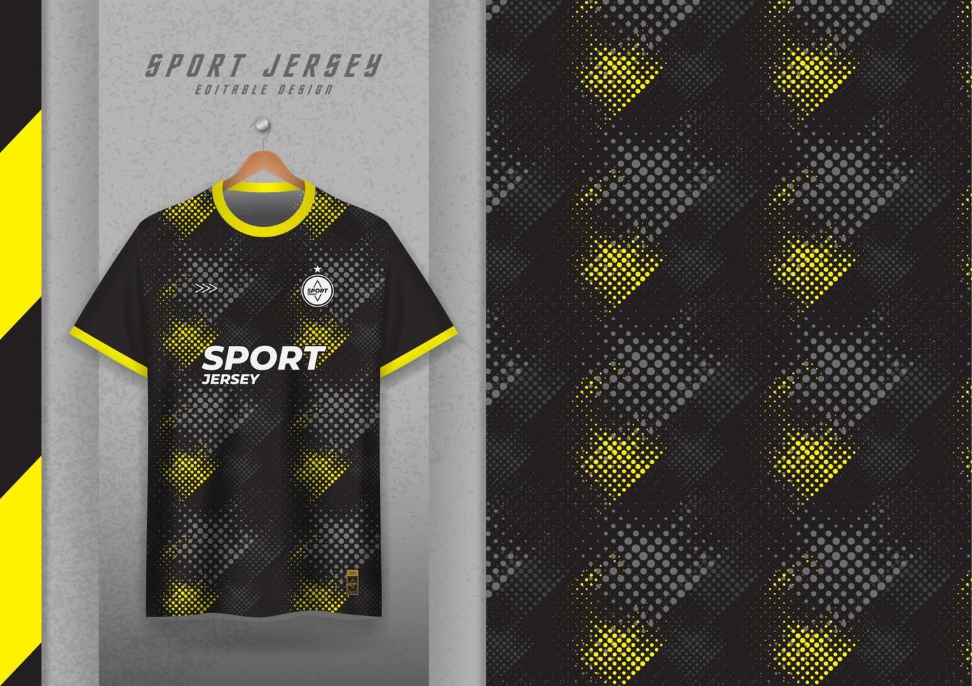conception de motifs en tissu pour t-shirts de sport, maillots de football, maillots de course, maillots, maillots d'entraînement. motif noir jaune vecteur