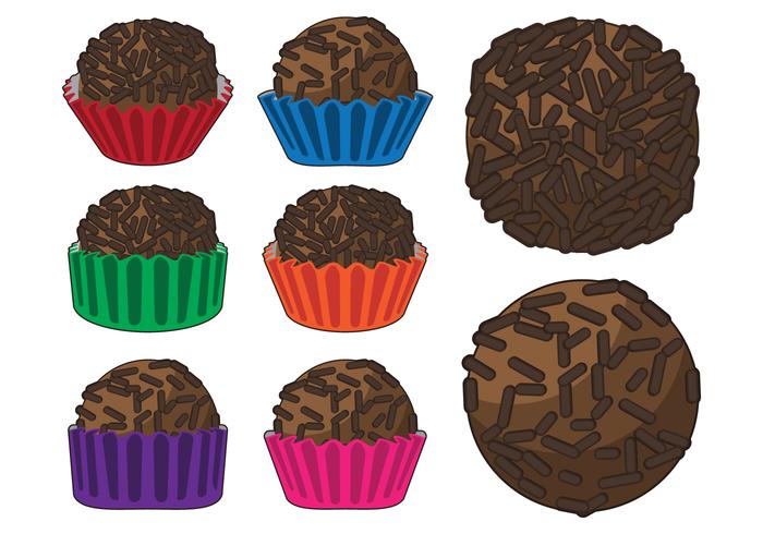 Vecteurs de truffes au chocolat Brigadier vecteur