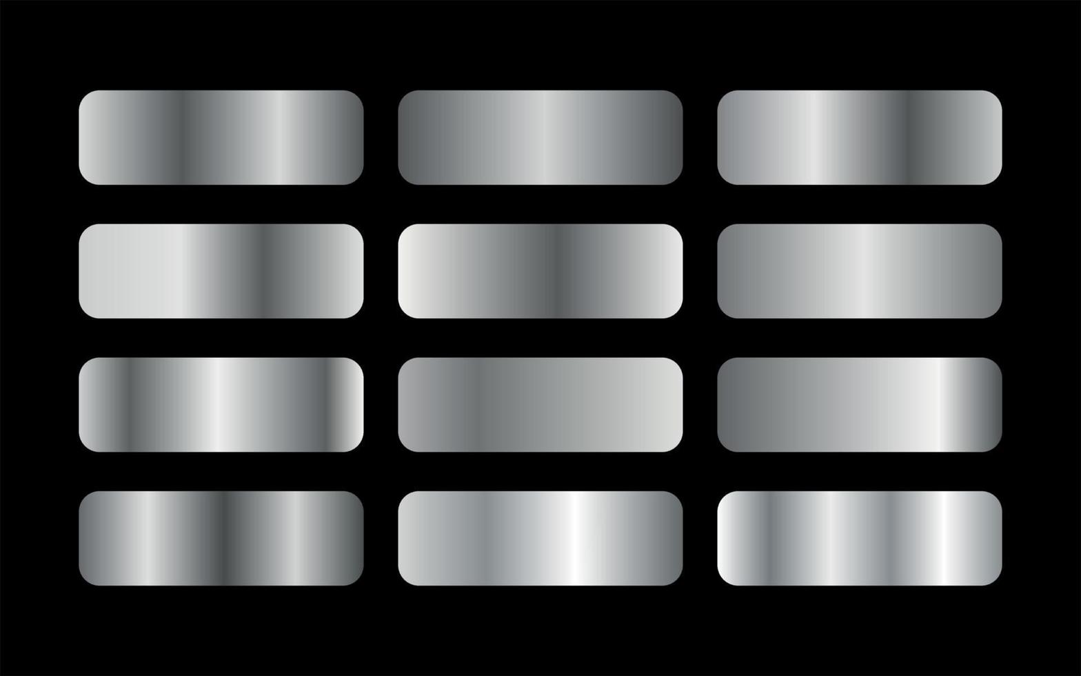 ensemble dégradé d'argent de luxe vecteur