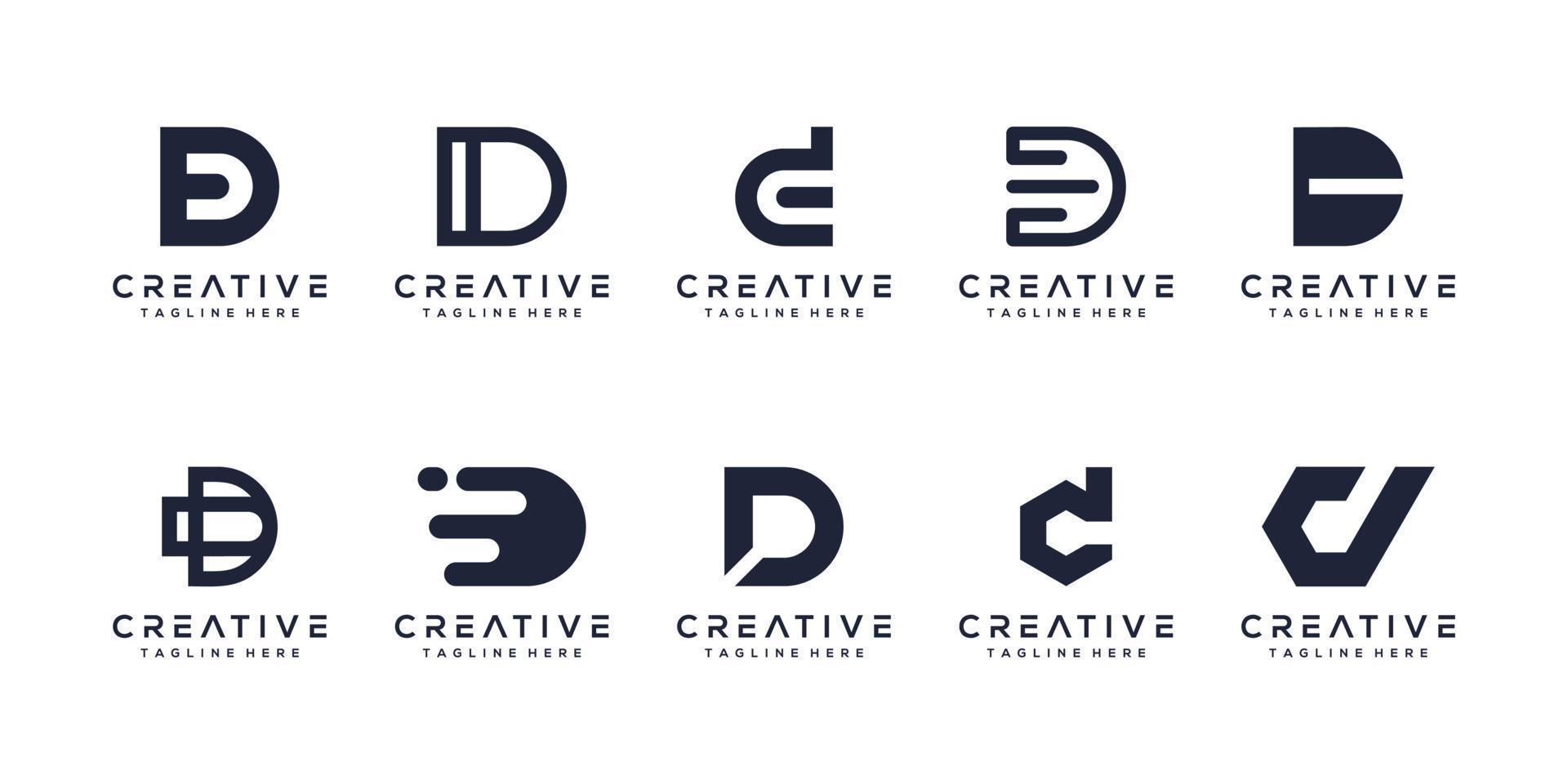 définir la conception du logo monogramme lettre d vecteur