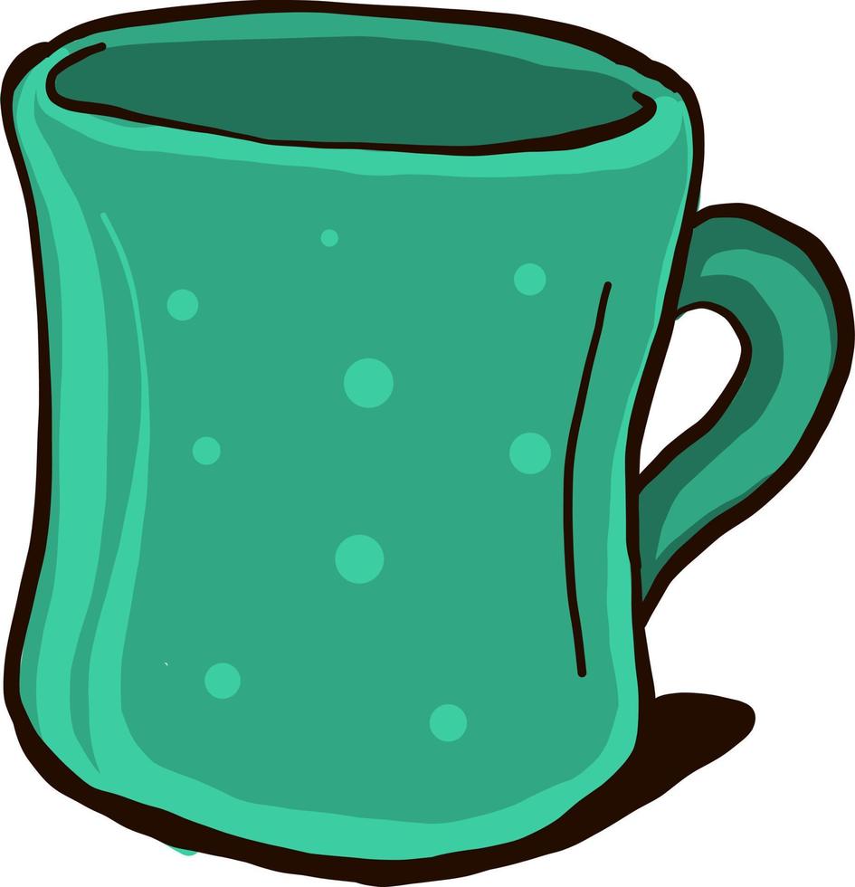 tasse verte, illustration, vecteur sur fond blanc