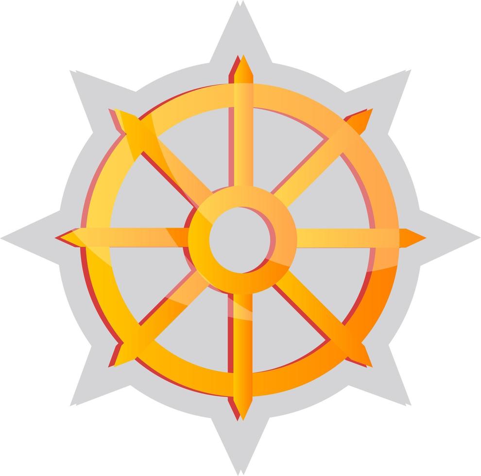 illustration vectorielle de symbole bouddhiste jaune sur fond blanc vecteur
