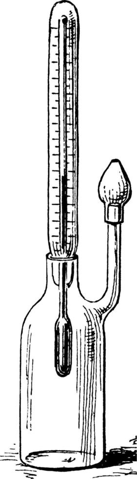 pycnomètre, illustration vintage. vecteur