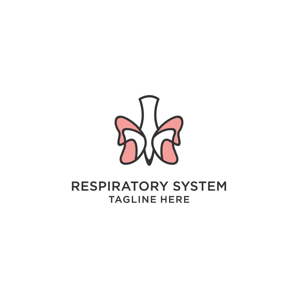 vecteur de conception d'icône de logo de système respiratoire