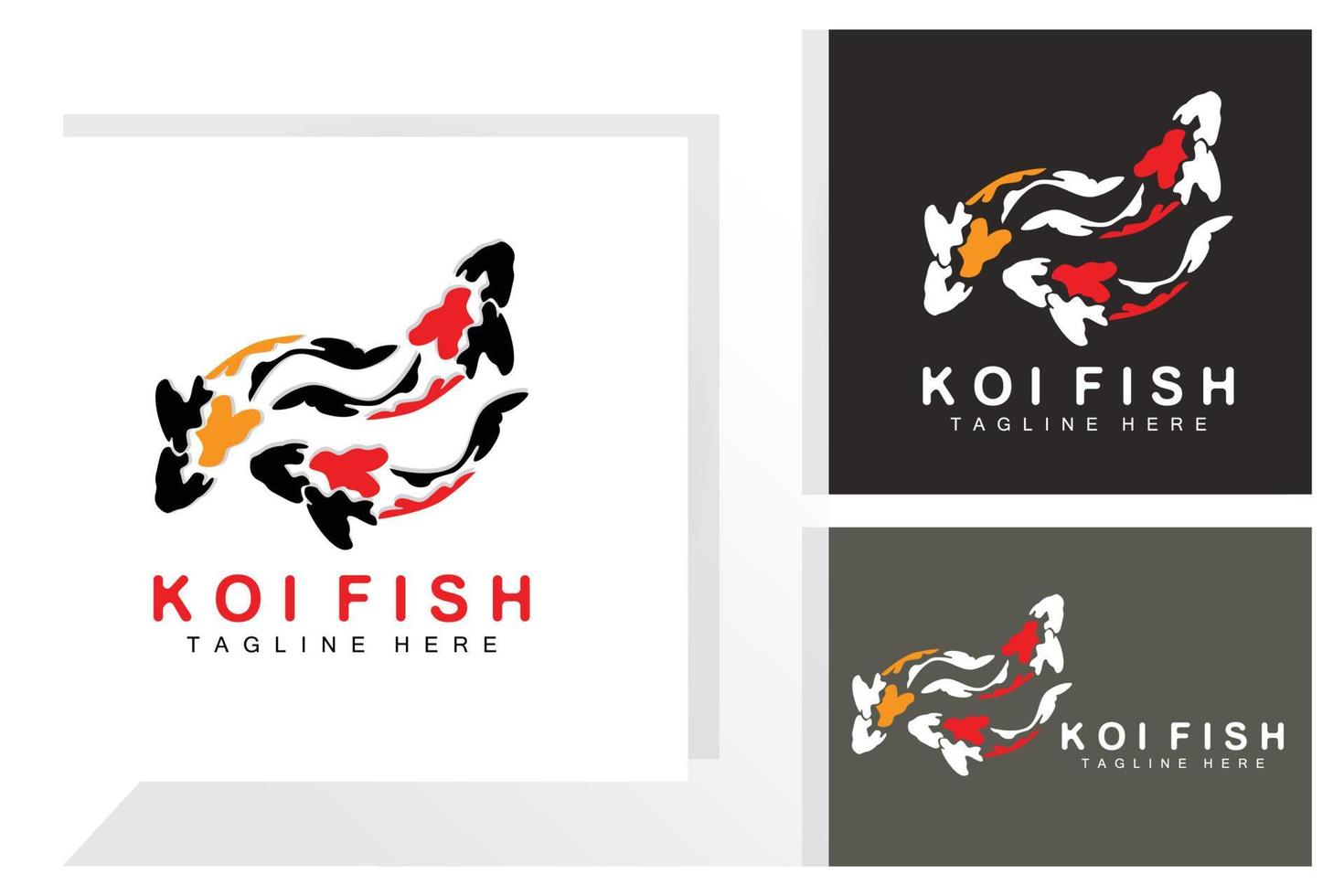 création de logo de poisson koi, vecteur de poisson d'ornement chanceux et triomphal chinois, icône de poisson d'or de marque d'entreprise