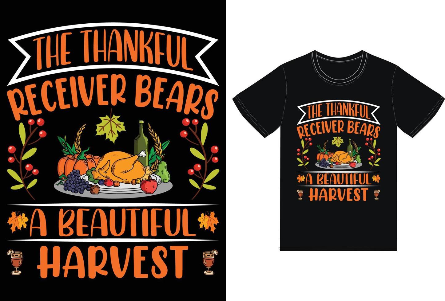 conception d'impression de t shirt vecteur typographie thanksgiving day