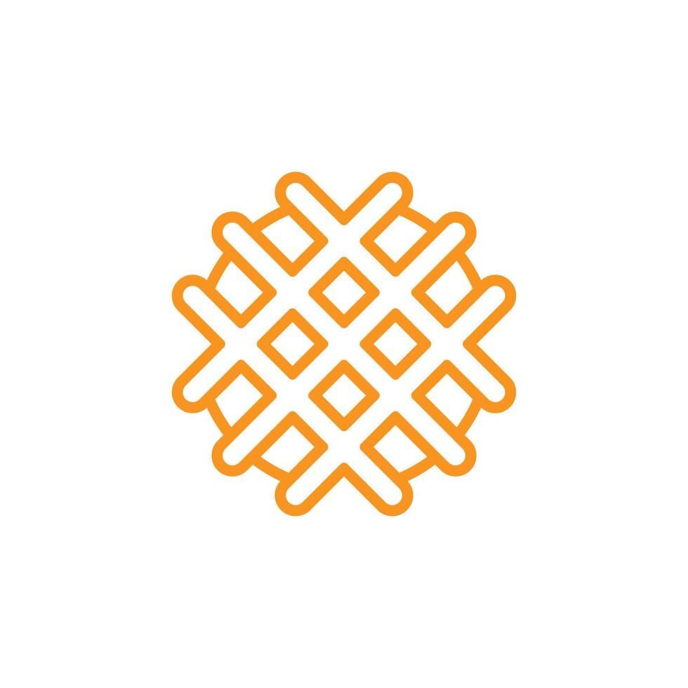 eps10 vecteur orange gaufre abstraite icône d'art en ligne isolée sur fond blanc. symbole de contour de gaufre dans un style moderne simple et plat pour la conception, le logo et l'application mobile de votre site Web