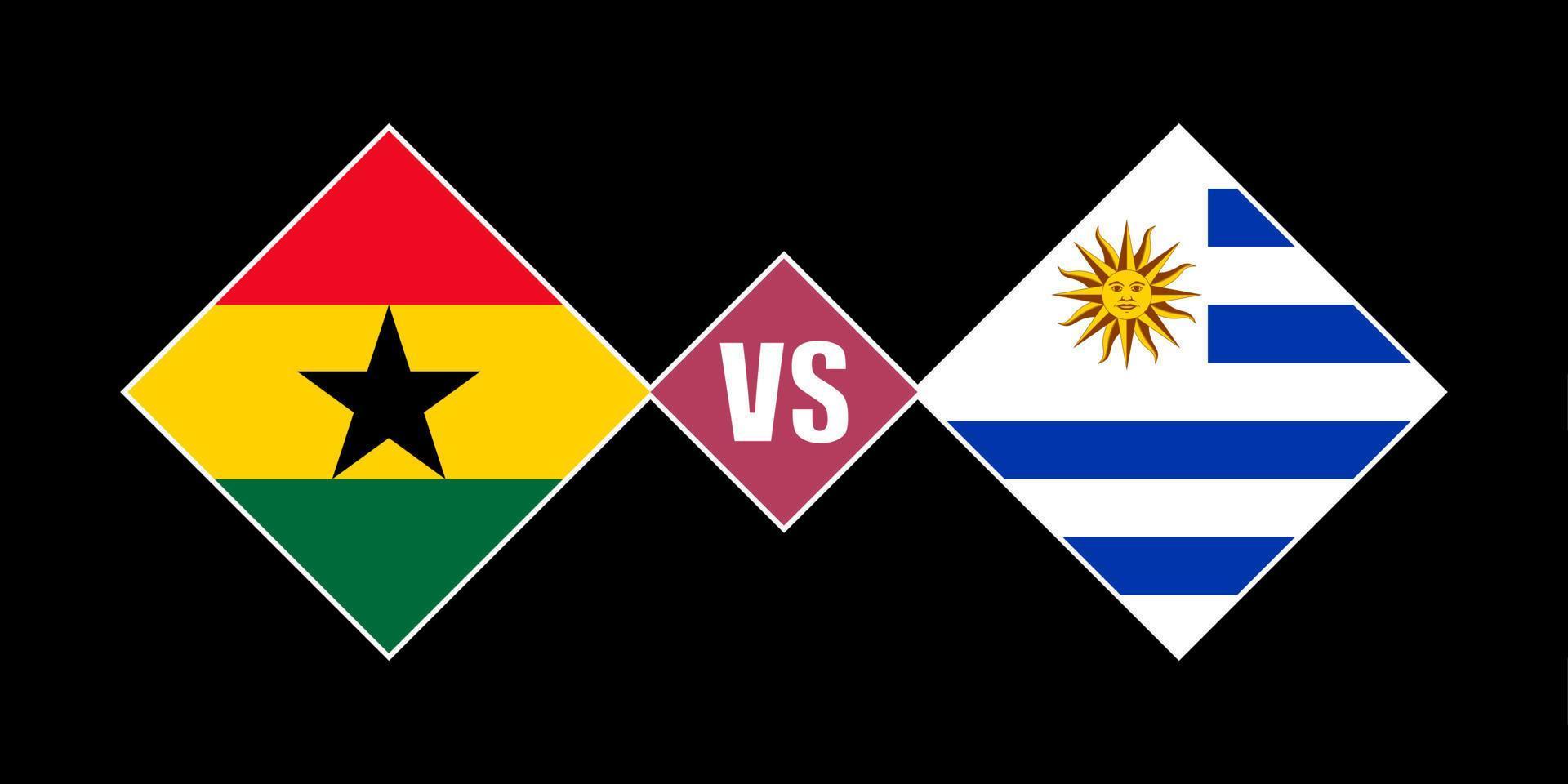 concept de drapeau ghana contre uruguay. illustration vectorielle. vecteur