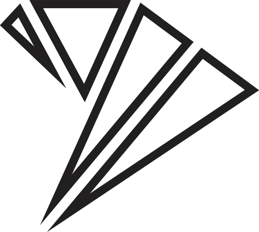 illustration abstraite du logo triangle plié dans un style branché et minimal vecteur