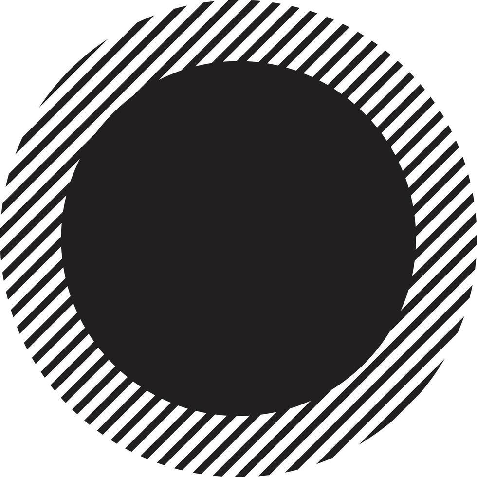 illustration abstraite du logo cercle et rayons dans un style branché et minimaliste vecteur